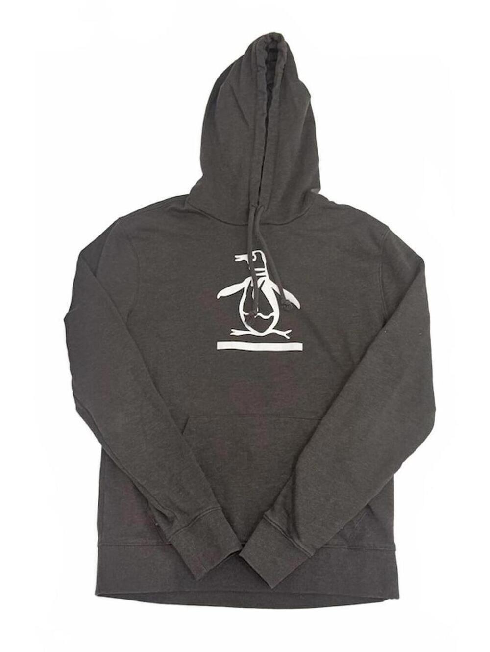 Munsingwear Charcoal Grey "Pete the penguin" Logo‎ Pullover Hoodie Men's XS